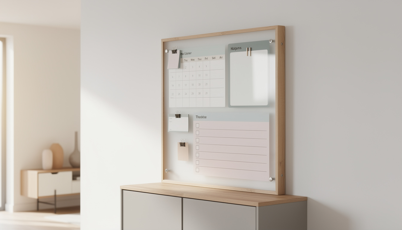 apprenez à créer un panneau mural d’organisation pratique pour centraliser vos rendez-vous et listes de courses, et faciliter la gestion quotidienne de votre maison.