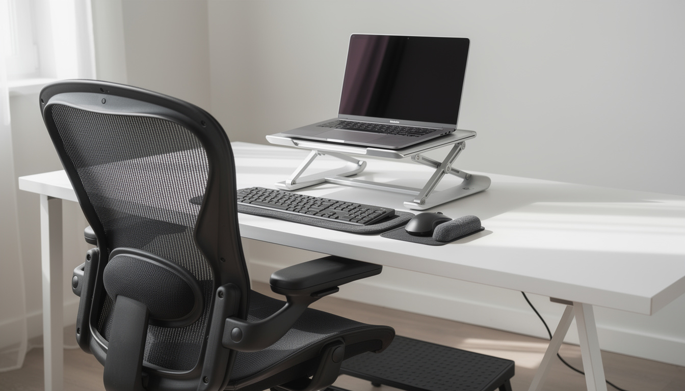 découvrez nos accessoires ergonomiques conçus pour améliorer votre posture devant un ordinateur portable et prévenir les douleurs liées à une mauvaise position.
