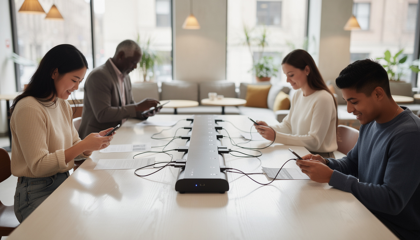 découvrez comment installer une station de recharge commune pour smartphones et tablettes, facilitant le partage d'énergie et améliorant la praticité dans les espaces partagés.